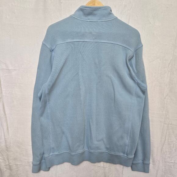 Tommy Bahama Mens Prep Antigua Cove Quarter Zip Pullover Sweatshirt L Light Blue - Picture 5 of 11